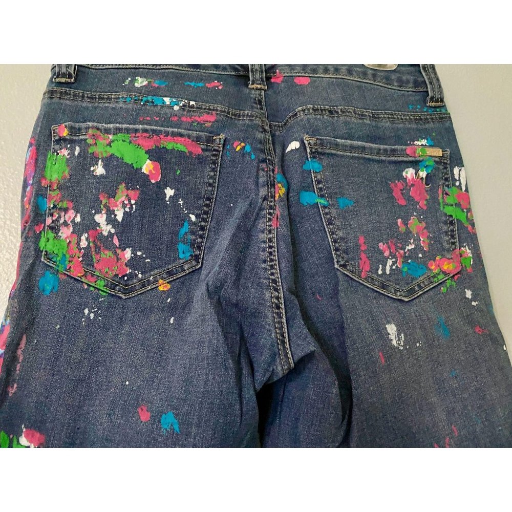 Melissa McCarthy 7 Paint Splash High Rise Jeans - Picture 5 of 6